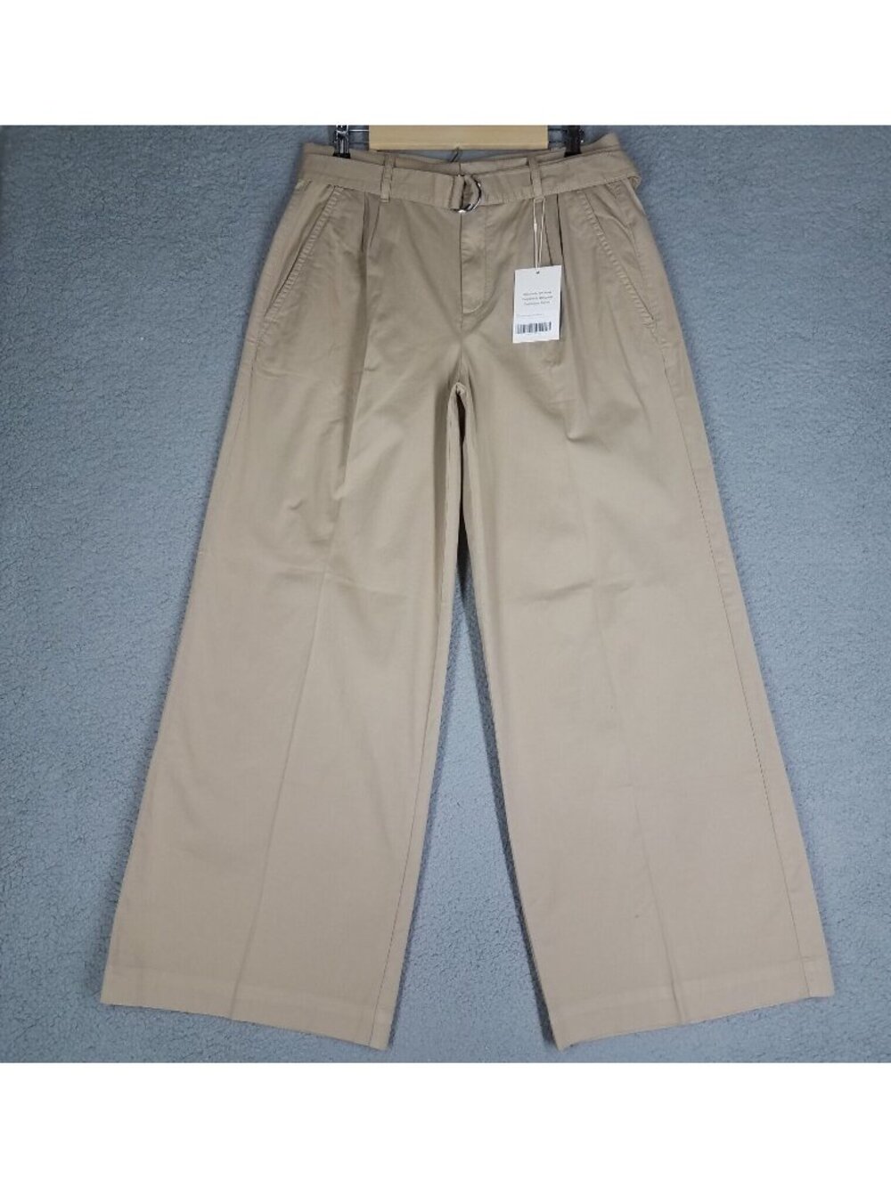 NEW Everlane Easy Wide Leg Pants Women's 8 Khaki Belted Trouser Pleated Stretch